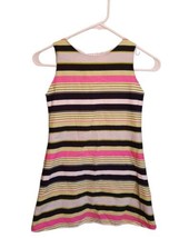 Susanne Lively Designs Girls Green Pink Black White Striped Dress Size 8 - £15.68 GBP