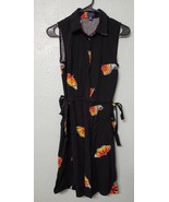 Women&#39;s Dress Black w/Butterflies The Savile Row Belted Waist Elastic Dr... - $23.08 CAD