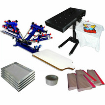 Updated 4 Color 1 Station Flash Dryer&amp;Squeegee Silk Screen Printing Mach... - £700.54 GBP