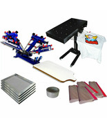 Updated 4 Color 1 Station Flash Dryer&amp;Squeegee Silk Screen Printing Mach... - $876.55