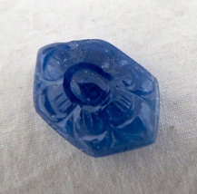 Natural Burma Blue Sapphire Carved Marquise 18X12mm 12.35 Ct Stone Ring Pendant - £679.65 GBP
