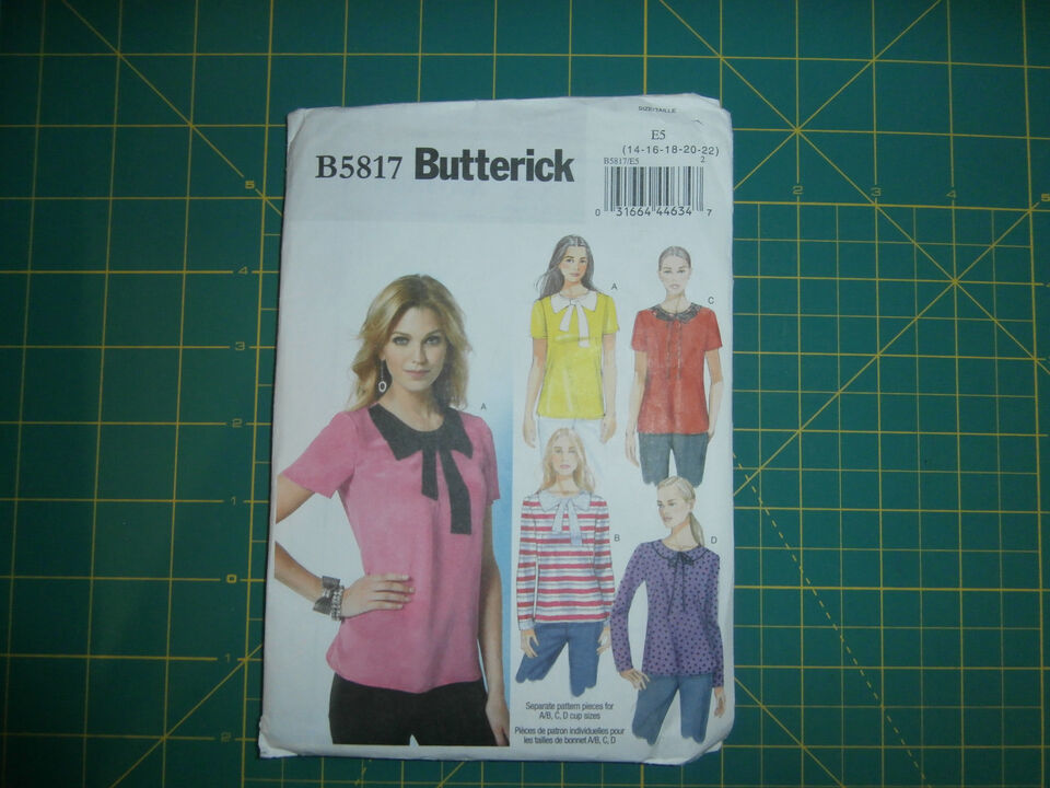 Butterick 5817 Size 14-22 Misses' Fitted Pullover Top Easy - $12.86