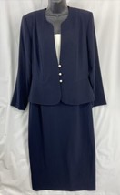 J. Taylor Size 14 Women&#39;s Navy Blue Long Sleeve Business Jacket Dress - £25.20 GBP