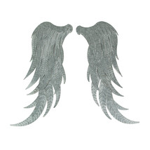 Zko 99060 distressed antique galvanized angel wings set 1a thumb200