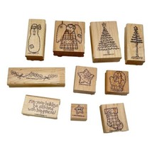 Holiday Stampin Up Rubber Stamp Christmas Set 10  Wood Mounted 2002 - $28.66