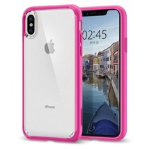 For I Phone X/Xs Slim Shockproof Transparent Expo Case Cover CLEAR/HOT Pink - £6.12 GBP