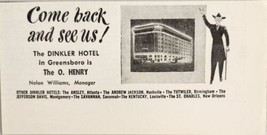 1948 Print Ad The Dinkler Hotel in Greensboro, North Carolina is the O.Henry - £7.73 GBP