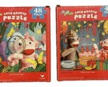 Sock Jungle Sock Monkey Lot Of Two  48 Piece Jigsaw Puzzle Complete - $11.35