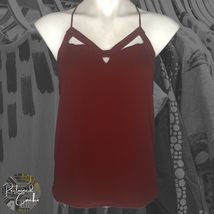 Express Women Burgundy Sleeveless Strappy Tank Top Casual Shirt Camisole... - £23.60 GBP