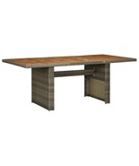Patio Table Brown Poly Rattan and Solid Acacia Wood - $528.52 CAD