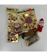 VTNG Lot For Christmas Decor Crafting Santa Elf Foil Garland IN ORIGINAL... - $60.00