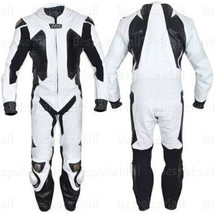 New Men&#39;s Motorcycle Cowhide Racing Leather 1/2 Piece Suit Hump Safety Pads-580 - £319.73 GBP
