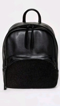 Women&#39;s Faux Leather and Faux Fur MINI Backpack  Mossimo Supply Co Black - £13.35 GBP