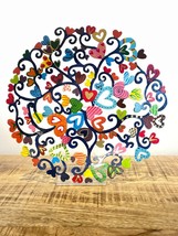 Hearts plate Aluminum sculpture hand painted by Emanuel - $121.37