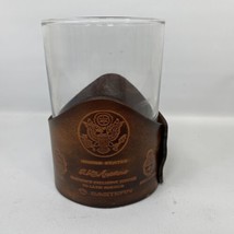 Vtg Eastern Airlines Latin America Service Rocks Whiskey Glass Leather S... - $20.57