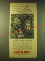 1956 Lawn-Boy Lawn Mower Ad - Lawn-Boy close-trim feature saves smarting knees - £14.55 GBP