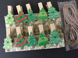 10pcs Christmas Party Gifts Favors,Photo Clips,Paper Pegs,Wooden clothespins - £2.81 GBP