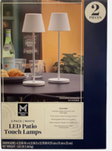 Member&#39;s Mark Rechargeable White LED Patio Touch Sensor Lamps - Set of 2 NIB - £45.89 GBP