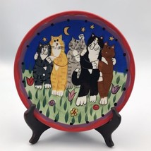 2001 Catzilla Collectible 8&quot; Plate * Candace Reiter Designs * Cat Hug Fest - $16.69