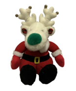 Applause Santabell Plush Reindeer White Red Santa Jingle Bells 11 in Tag... - £11.70 GBP