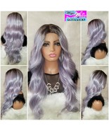 Sugar&quot; Ombre Lavender, Purple Deep Center Part With Baby Hair, HD Lace F... - £62.41 GBP