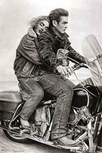 James Dean &amp; Marilyn Monroe on Motorcycle Laminated Poster 24.5 x 36.5 inches - £14.22 GBP