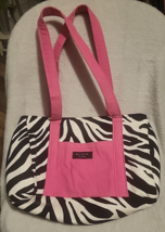 Bagolita By Janice Zebra Print Hot Pink Accent 2 Handle Purse Handbag - £11.18 GBP