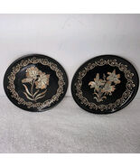 Decorative Plates Black Copper Wall Hanging Japanese Floral Art Decor 5½&quot; - €21,24 EUR