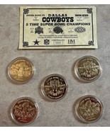 NFL Dallas Cowboys Gold Plated 5 Super Bowl Commemorative Coins Set - $84.15