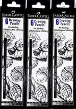 Faber-Castell Graphite 2B, 3B, 4B, 5B, 6B, 8B Pencil (Pack of 3) - £29.60 GBP