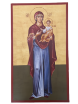 Icona della Madonna con Gesù Cristo greco-ortodossa in tela di legno da 23... - £131.94 GBP