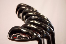 Custom Made +1&quot; Xxl Big Tall Black Steel Iron Set S Taylor Fit Stiff Golf Clubs - £352.68 GBP