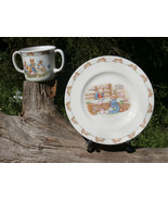 Royal Doulton Bunnykins Lot - Two Handle Mug and Mr Piggly&#39;s Store Plate - £18.78 GBP