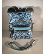 Loungefly Disney Parks Frozen Arendelle Aqua Sequin Wristlet Mini Backpack - £40.21 GBP