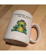 Hallmark Frog &quot;Homework Makes You Ugly / Weird&quot; Funny Student College Co... - £11.16 GBP