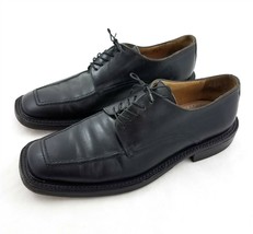 Mercanti Florentini Black Leather Derby Oxfords Square Toe Mens 9.5 M Italy - £24.00 GBP