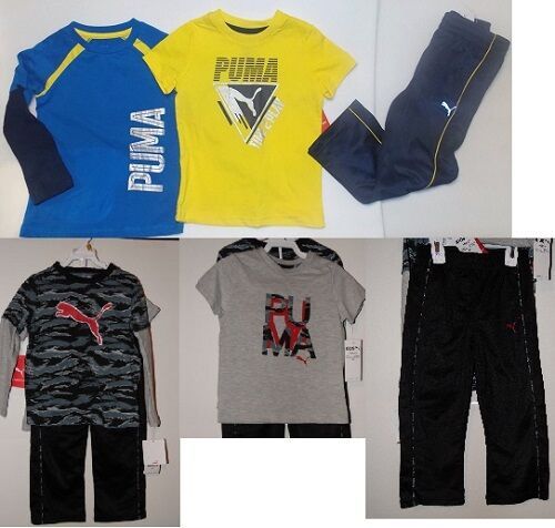 Primary image for Puma Boys 3 Piece Outfit Long Sleeve Short Sleeve Pants Size 4 NWT