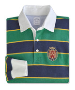 Brooks Brothers Mens Green Blue Slim Fit Crest Rugby Polo Shirt 2XL XXL ... - $98.51