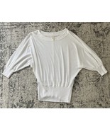 We The Free Small White Waffle Knit Dolman Sleeve Batwing Blouson Oversi... - £14.80 GBP