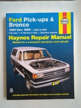 Haynes Ford Pick-Ups and Bronco Repair Manual 1980 -1996 #36058 SC Vtg - $9.49
