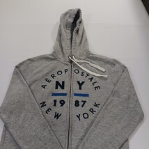 Aeropostale Men's Gray Full Zip Drawstring Hooded Sweatshirt Size Medium image 15
