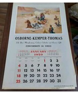 Osborne Kemper Thomas 1959 Sample Wall Calender Cincinnati Perilous Cros... - £24.62 GBP