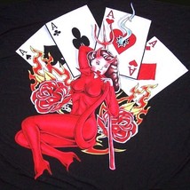 Devil Woman Playing Cards Wall Banner WB223 Flags Sexy Ladies Poker Card Banner - £5.32 GBP