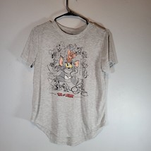 Tom and Jerry Womens Shirt Large Gray Short Sleeve Cartoon Casual - £8.76 GBP