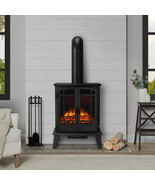 Foster Electric Stove Fireplace Real Flame Heater Black  - £516.88 GBP