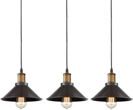 Ecopower Industrial Mini Oil Rubbed Bronze Pendant Light 3 Pack NEW - £42.80 GBP