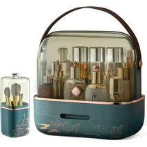ZXNYH Makeup organizer, Dustproof Large Capacity Cosmetic Display Case Green - £34.07 GBP