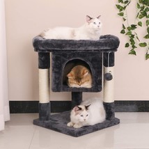 Small Cat Tree Cat House Cat Condo with Sisal Scratching Posts, Plush Perch - £48.11 GBP