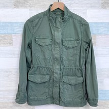 GAP Utility Jacket Green Full Zip Pockets Unlined Field Chore Cotton Wom... - $39.59