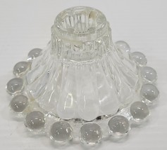 Vintage Anchor Hocking Bubble Edge Boopie Beaded Glass Candle Holder - $144.20 MXN